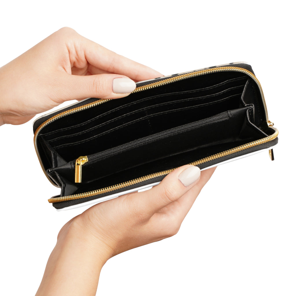Horse Print Zipper Wallet — Vintage Sketch Galloping Horses Long Wallet