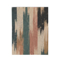 Rustic Striped Velveteen Plush Blanket — Vintage Earth Tones Cozy Throw