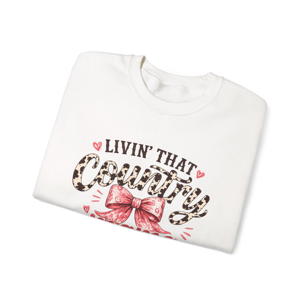 Livin' That Country Mama Life sweatshirt | Leopard Bow Mom Shirt
