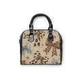 Bow Print Shoulder Handbag — Vintage Floral Ribbon Pattern Purse