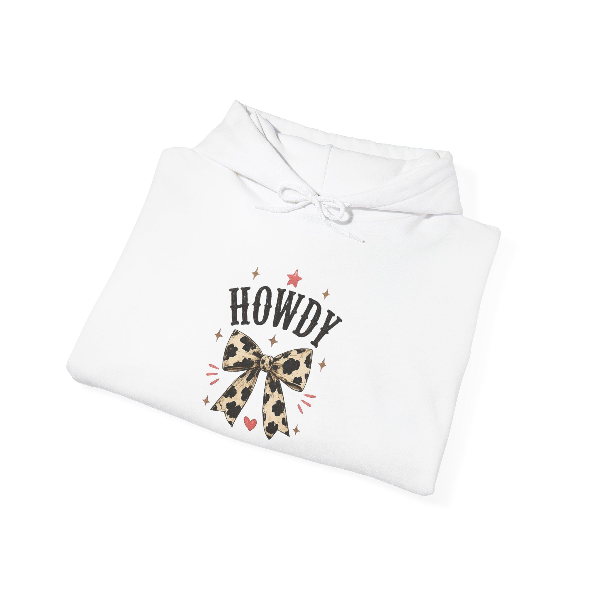 Howdy Leopard Bow Hoodie — Western Cowgirl Graphic Sweatshirt