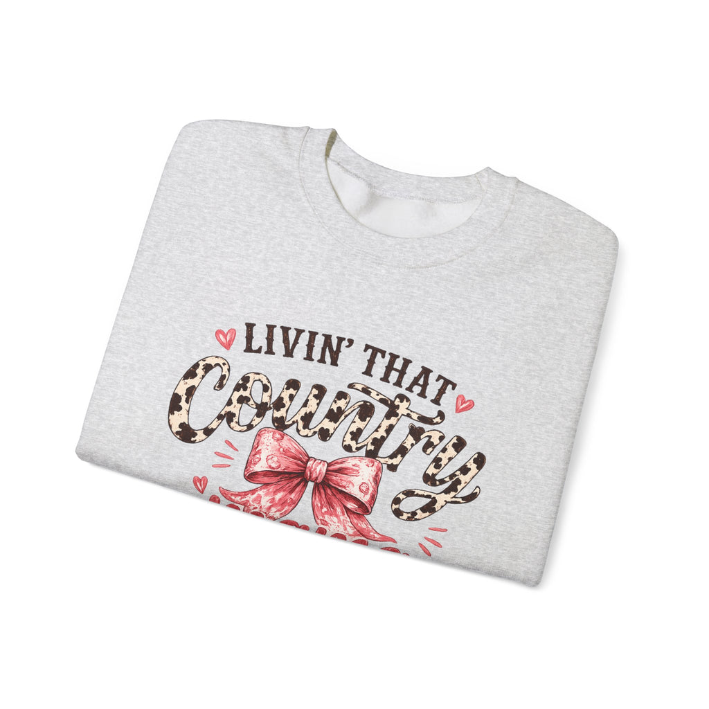 Livin' That Country Mama Life sweatshirt | Leopard Bow Mom Shirt