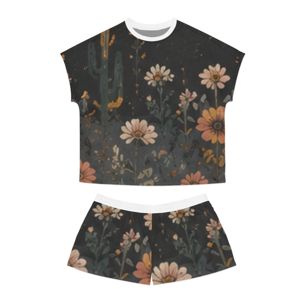 Women's Floral Pajama Set – Desert Night Garden Short PJ Set