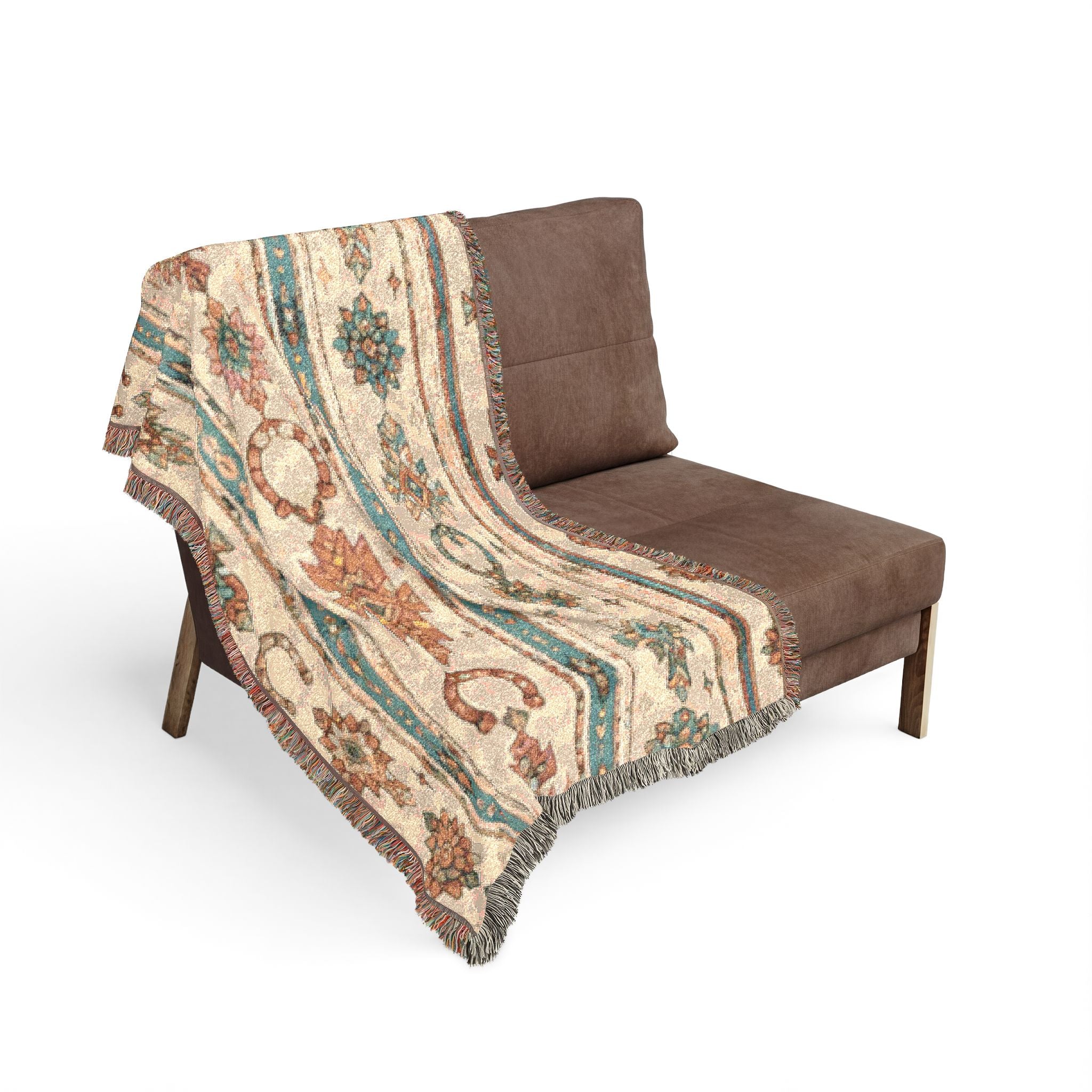 Southwestern Woven Blanket – Boho Aztec Throw with Fringe