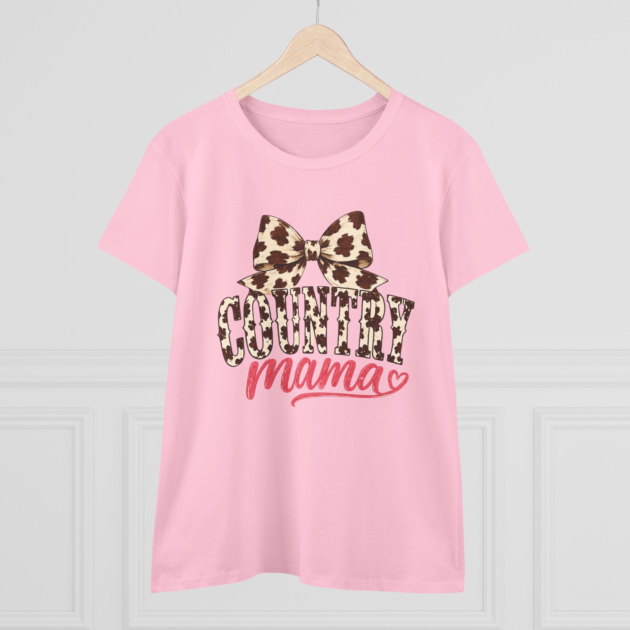 Leopard Bow Country Mama Tee | cowgirl mom graphic shirt