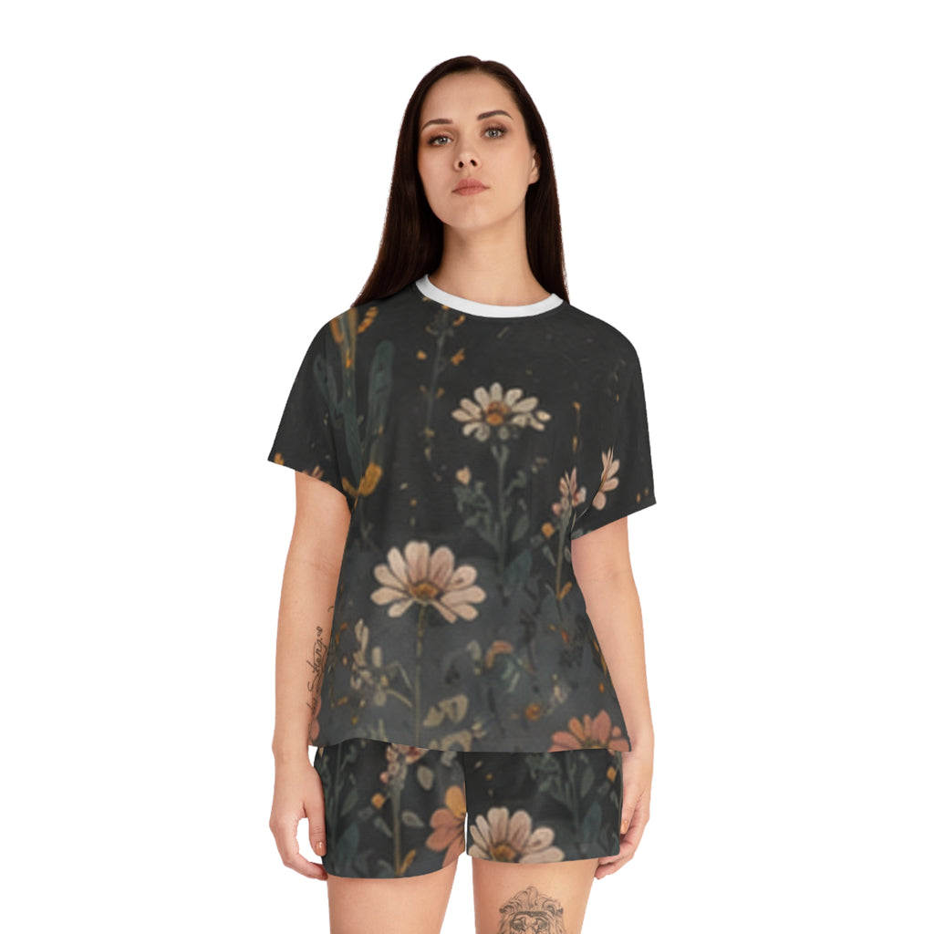 Women's Floral Pajama Set – Desert Night Garden Short PJ Set