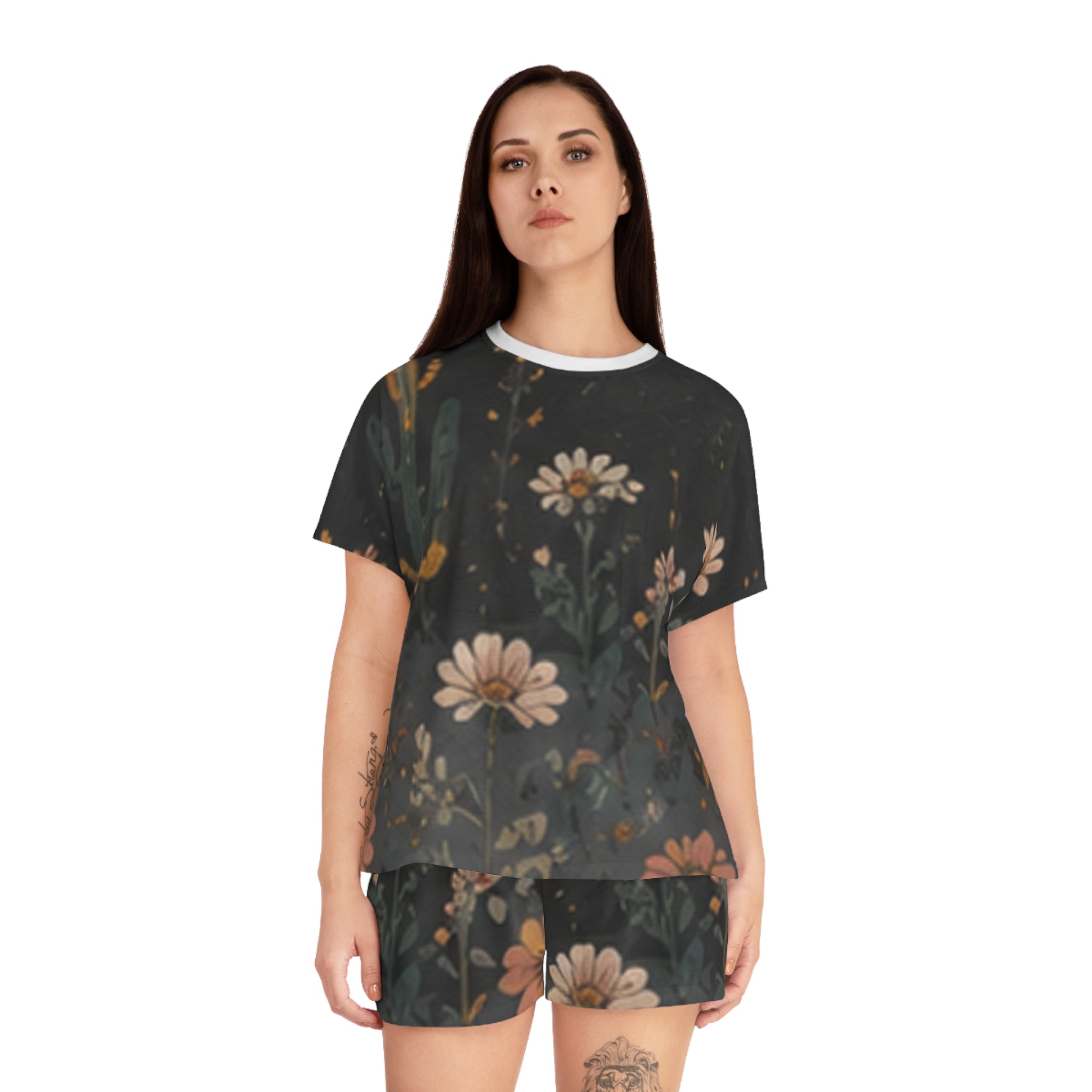 Women's Floral Pajama Set – Desert Night Garden Short PJ Set