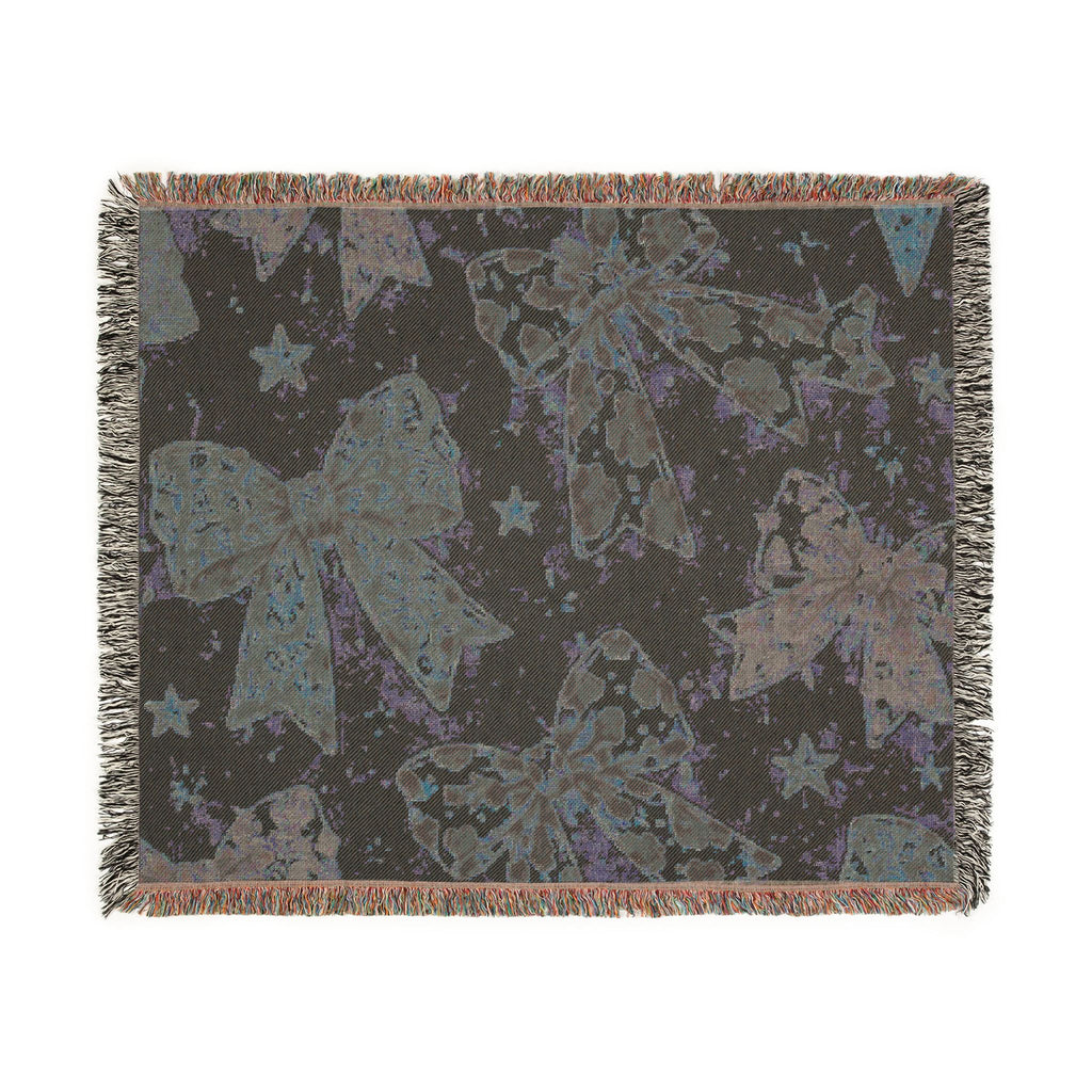 Woven Blanket - Decorative Bow Pattern Throw for Cozy Living, Gift-Ready Home Accent