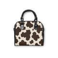 Cow Print Shoulder Handbag – Brown & Cream Tote Purse