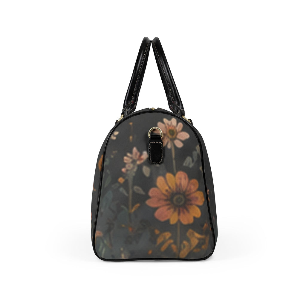 Floral Desert Duffel Bag – Faux Leather Travel Bag with Wildflower & Cactus Print