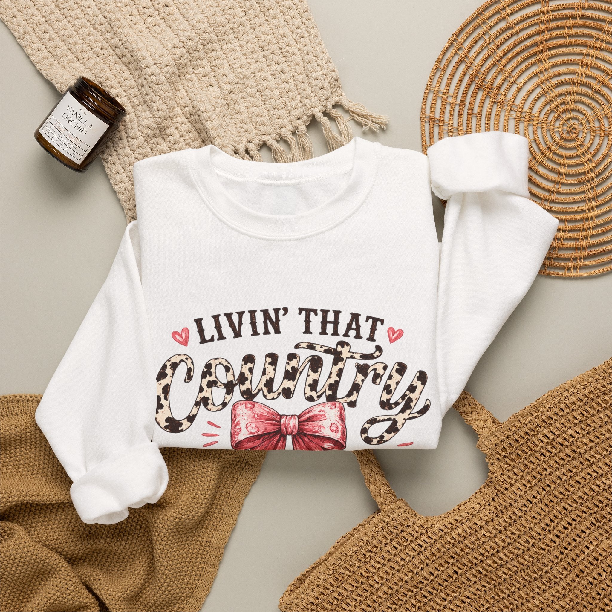 Livin' That Country Mama Life sweatshirt | Leopard Bow Mom Shirt