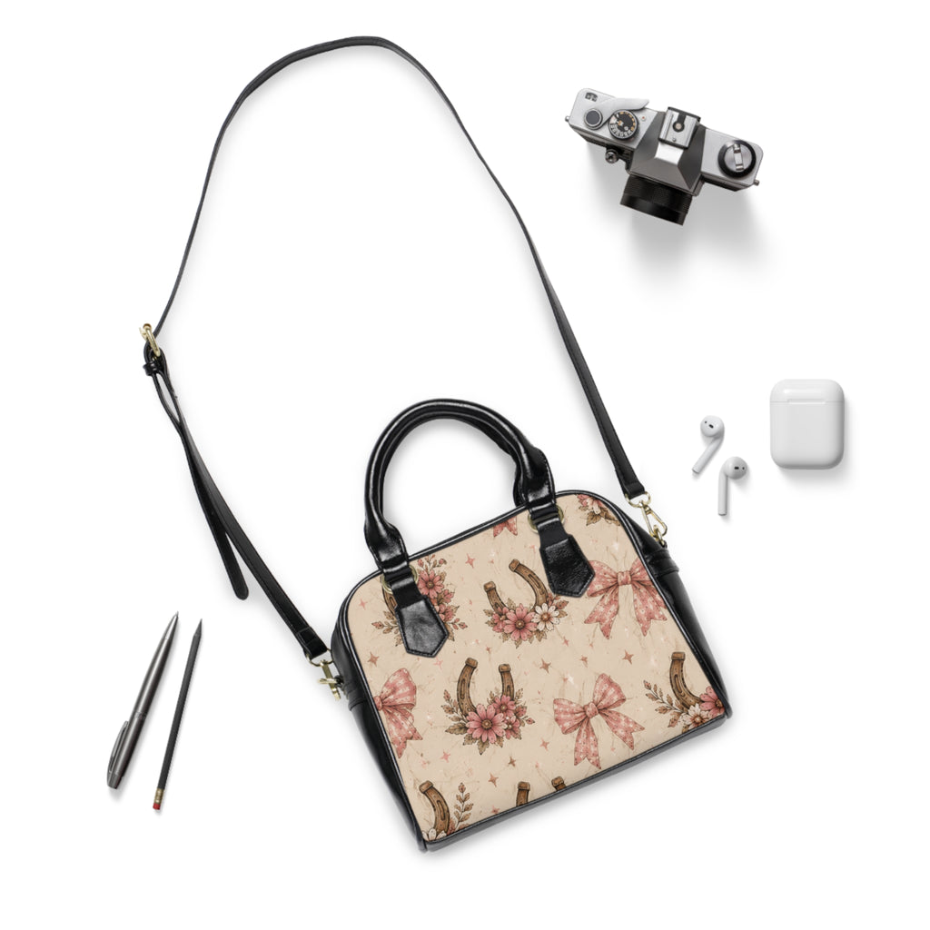 Floral Horseshoe Shoulder Handbag