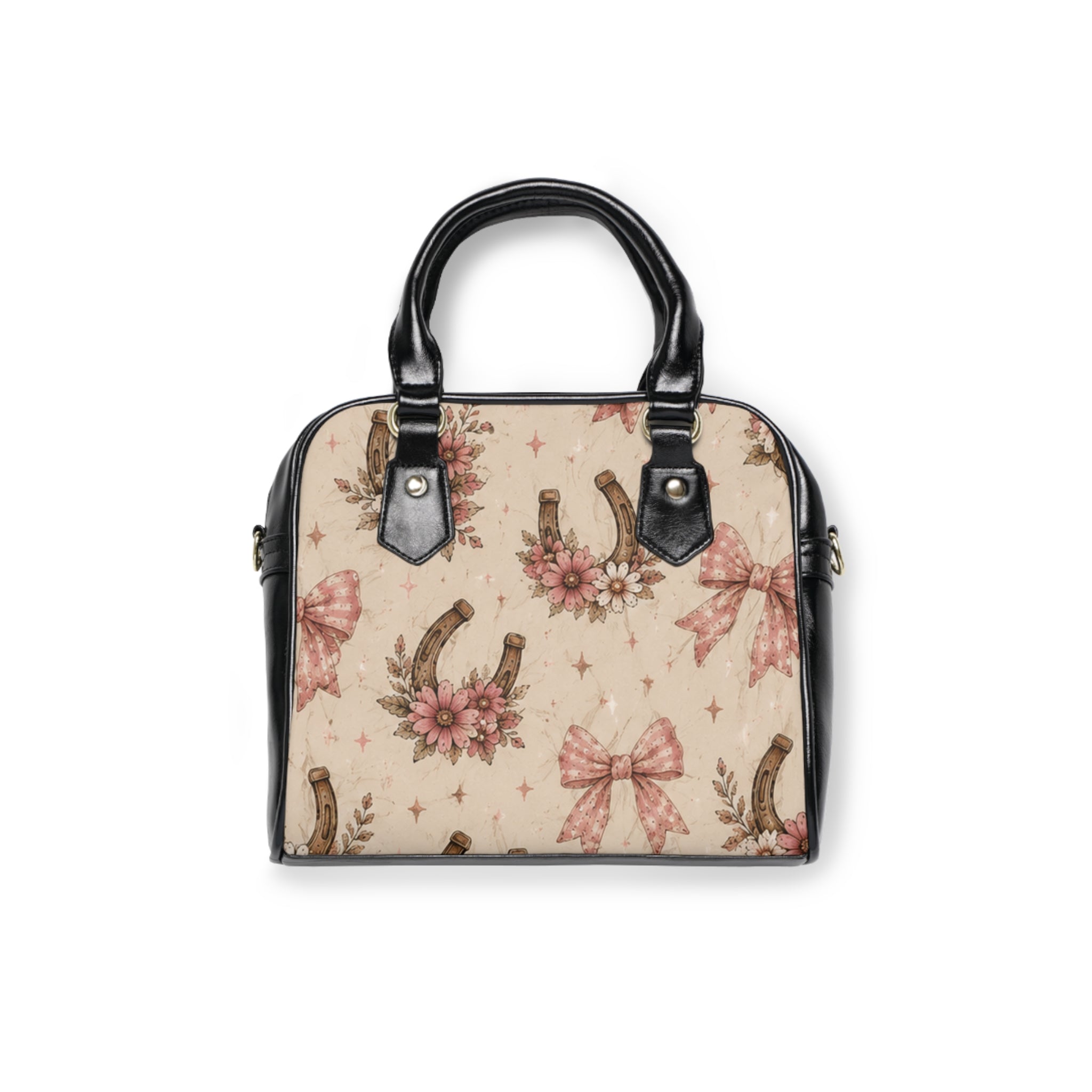 Floral Horseshoe Shoulder Handbag