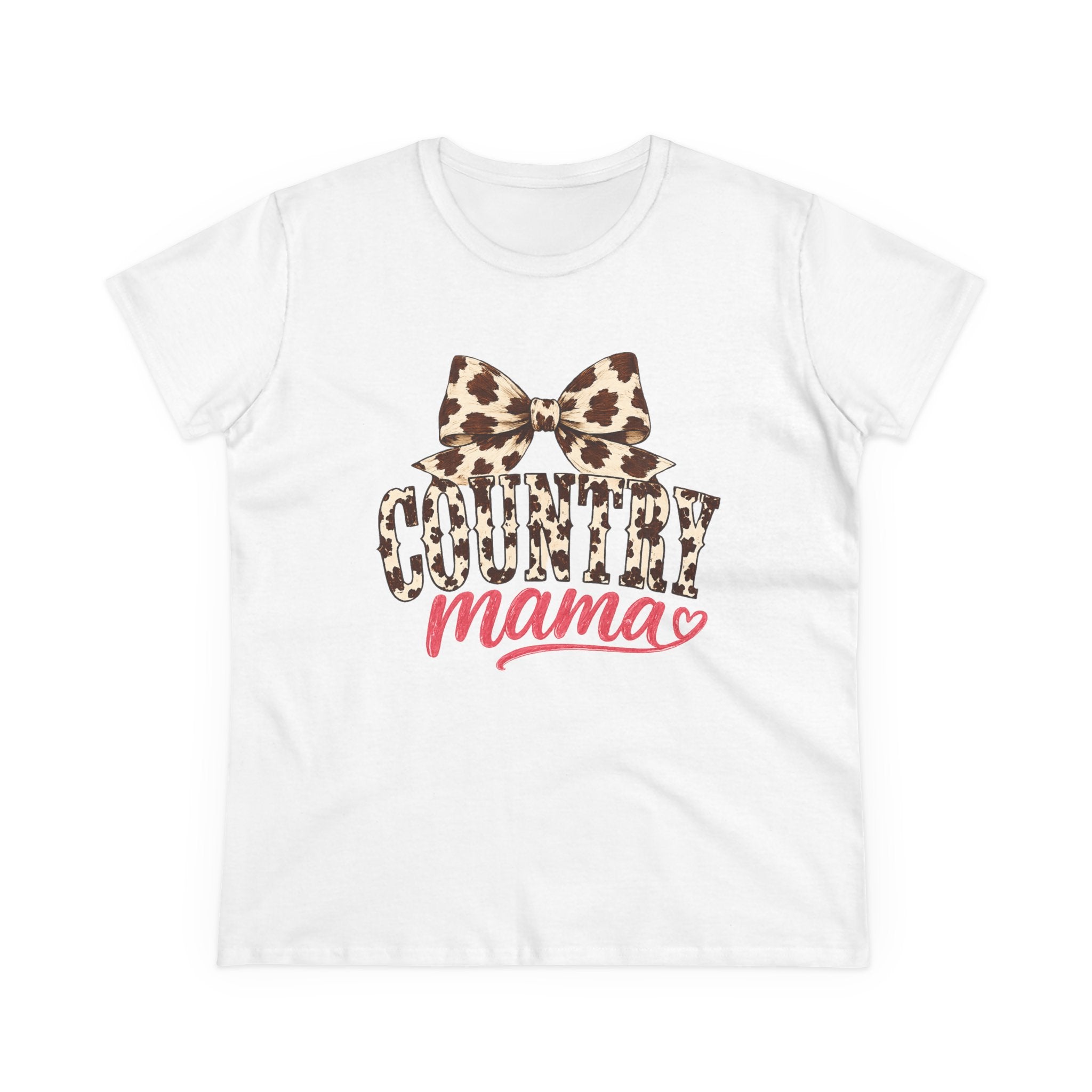 Leopard Bow Country Mama Tee | cowgirl mom graphic shirt
