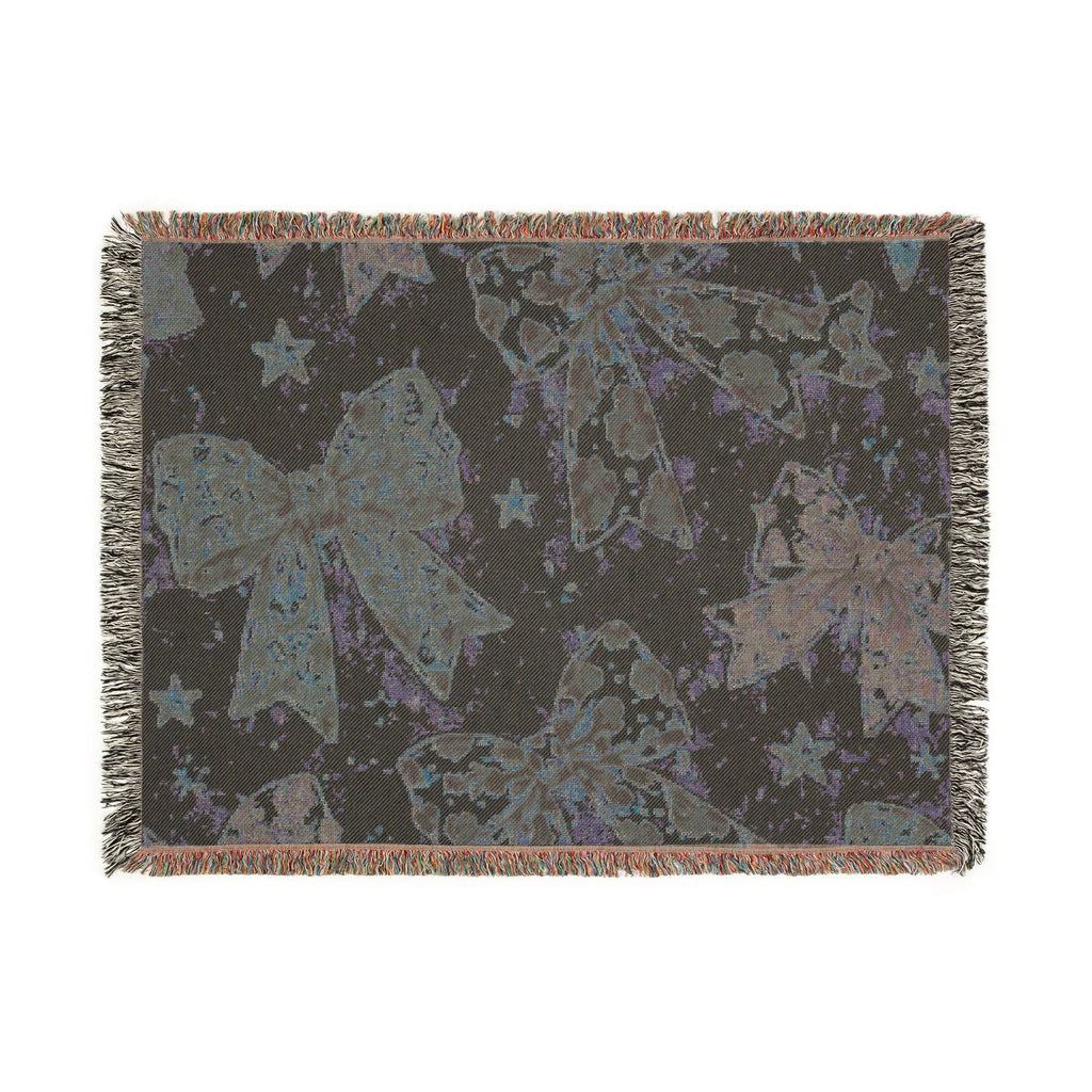 Woven Blanket - Decorative Bow Pattern Throw for Cozy Living, Gift-Ready Home Accent