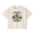 Kind Heart Fierce Mind Boxy Tee — Desert Cactus Inspirational Women's Shirt