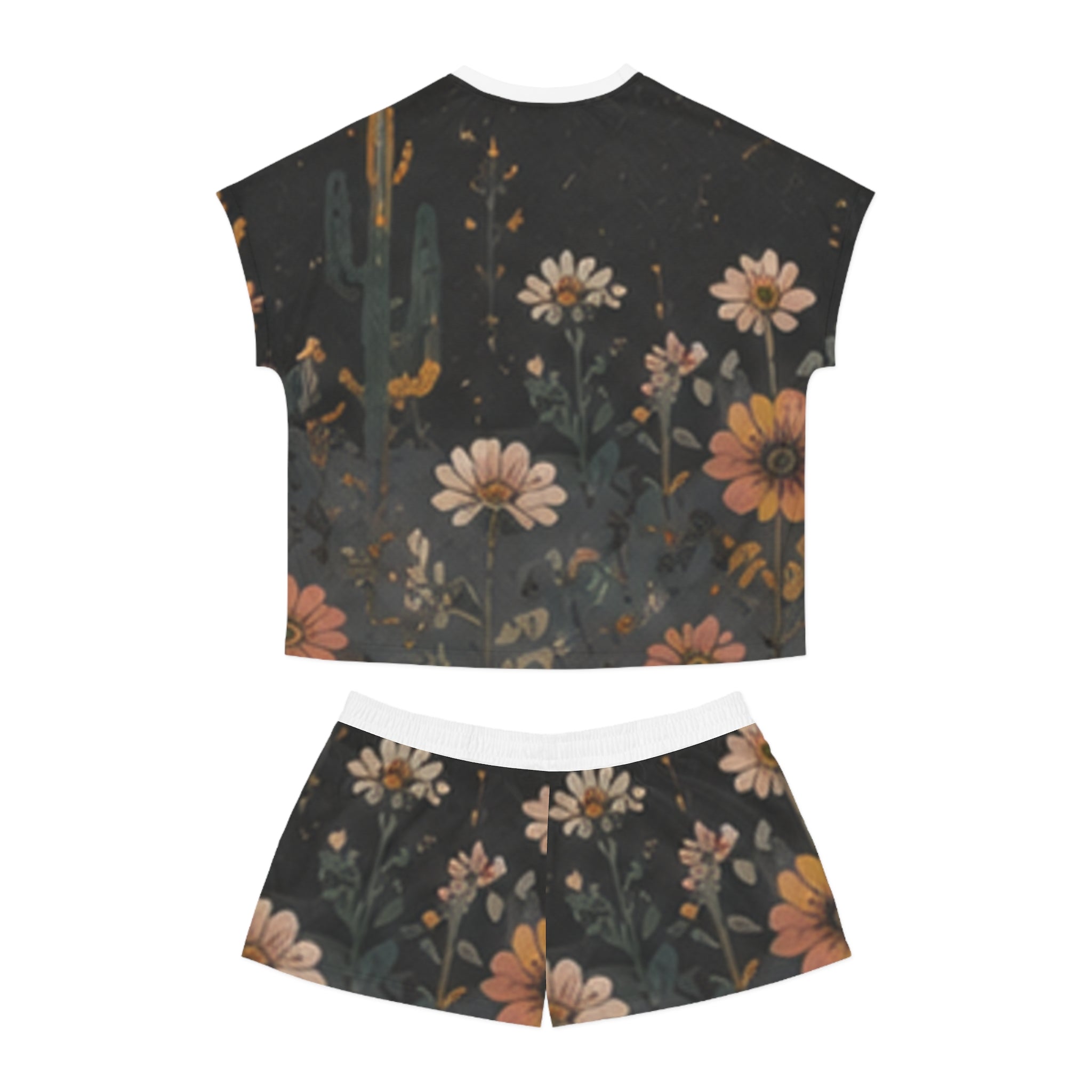 Women's Floral Pajama Set – Desert Night Garden Short PJ Set