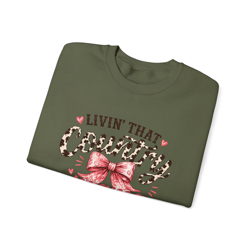 Livin' That Country Mama Life sweatshirt | Leopard Bow Mom Shirt