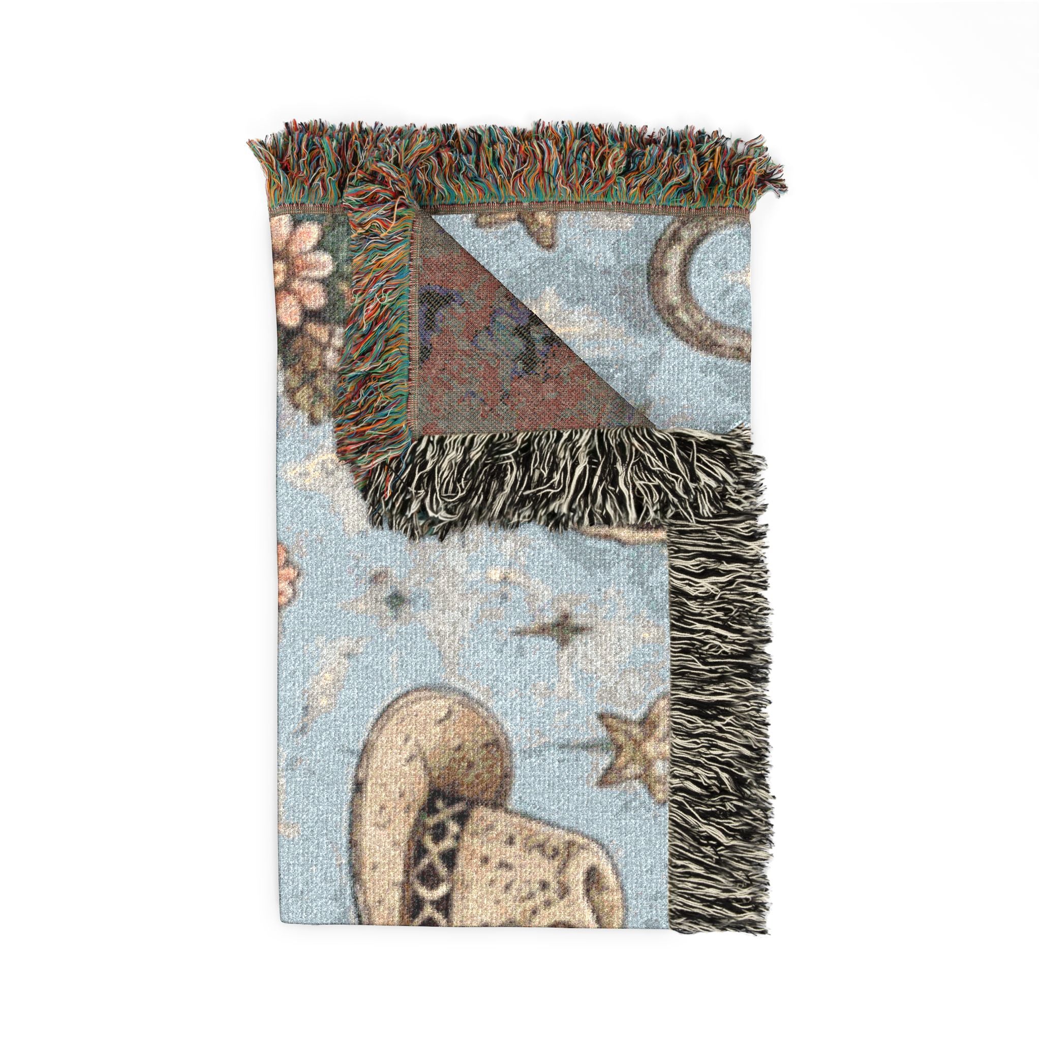 Cowboy Western Woven Blanket – Southwestern Boots, Cactus & Skull Throw