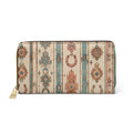 Western Aztec Zip Wallet — Boho Horseshoe Patterned Zipper Wallet