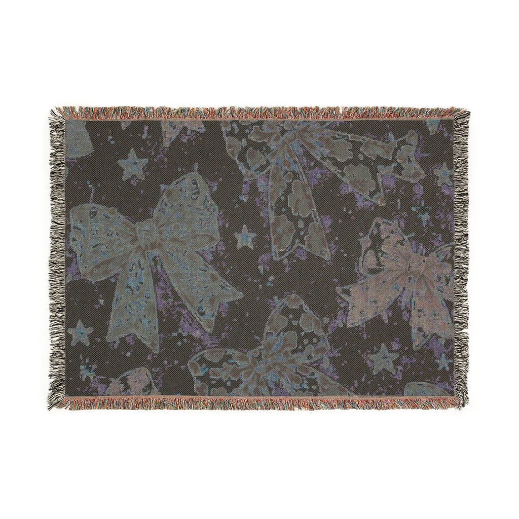 Woven Blanket - Decorative Bow Pattern Throw for Cozy Living, Gift-Ready Home Accent