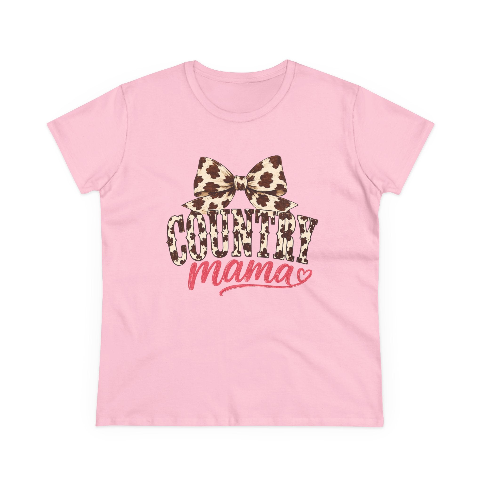 Leopard Bow Country Mama Tee | cowgirl mom graphic shirt