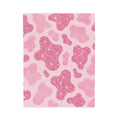 Pink Glitter Cow Print Velveteen Plush Blanket