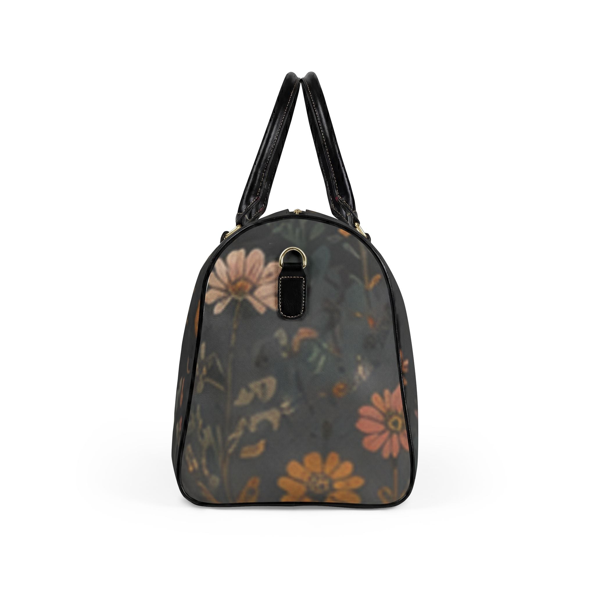 Floral Desert Duffel Bag – Faux Leather Travel Bag with Wildflower & Cactus Print