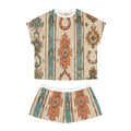 Southwestern Horseshoe Print Women's Pajama Set — Cozy Short Sleepwear