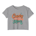 Crop Top — "Country Mama" Retro Checker Festival Tee