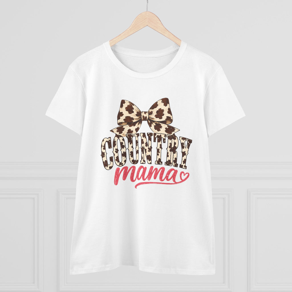 Leopard Bow Country Mama Tee | cowgirl mom graphic shirt