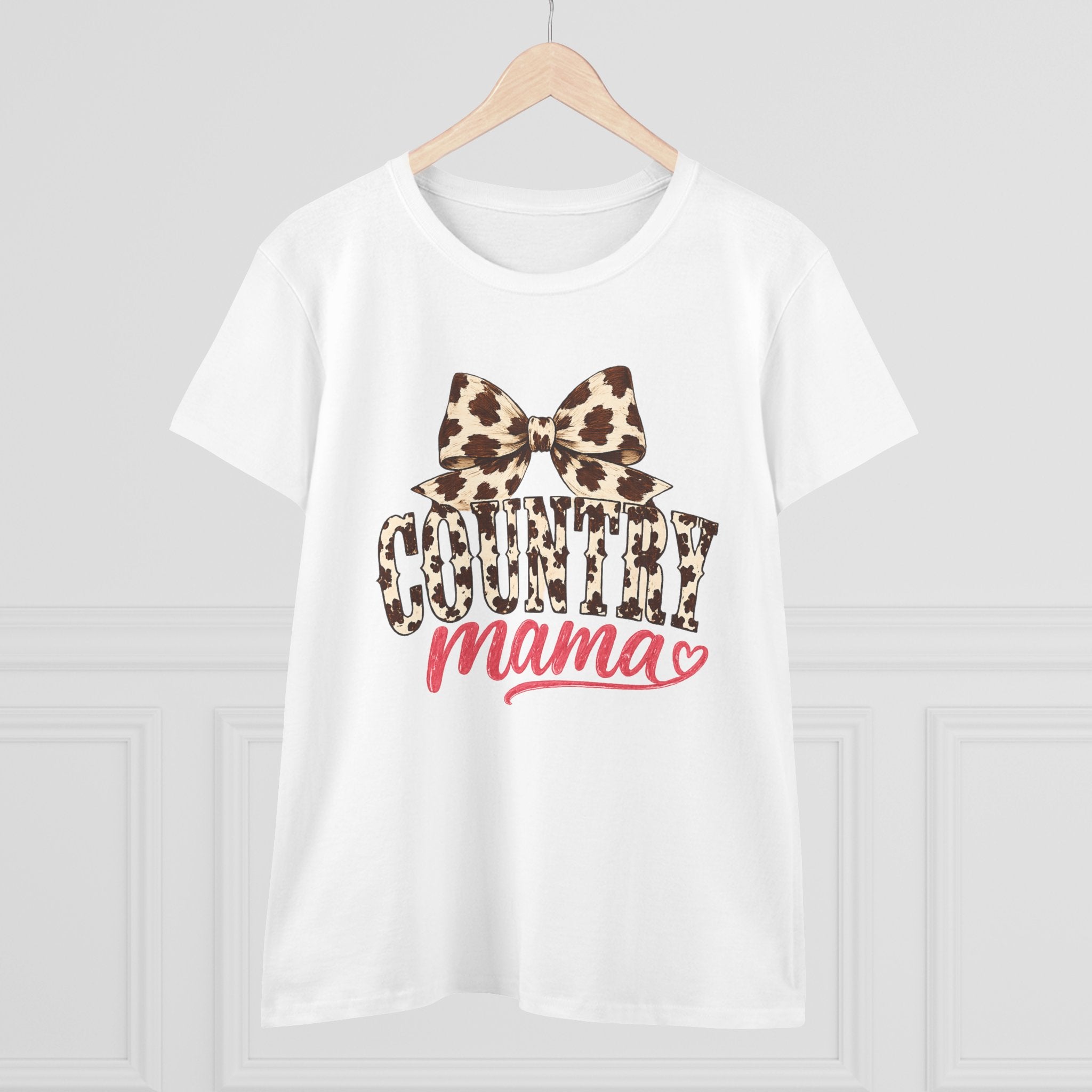 Leopard Bow Country Mama Tee | cowgirl mom graphic shirt