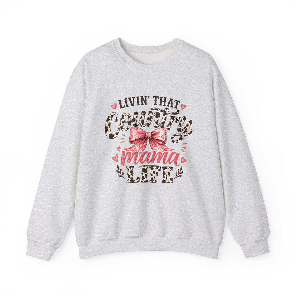 Livin' That Country Mama Life sweatshirt | Leopard Bow Mom Shirt